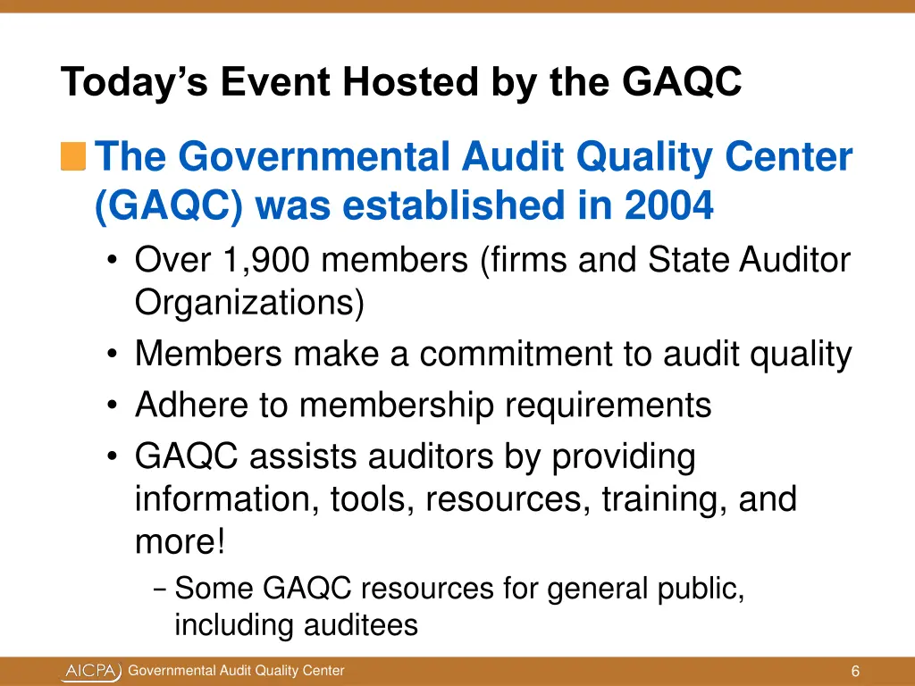 today s event hosted by the gaqc