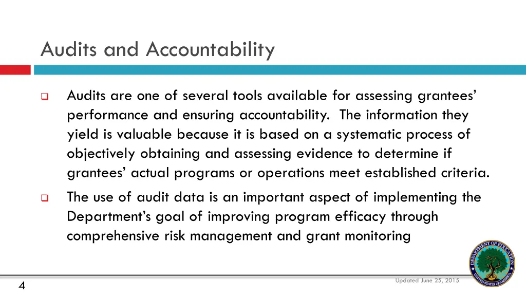 audits and accountability