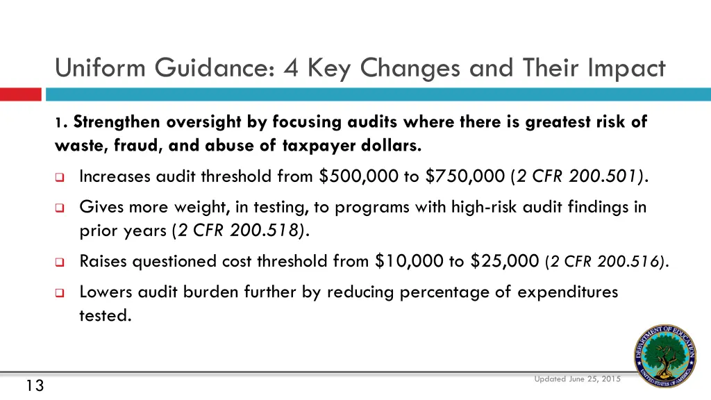 uniform guidance 4 key changes and their impact