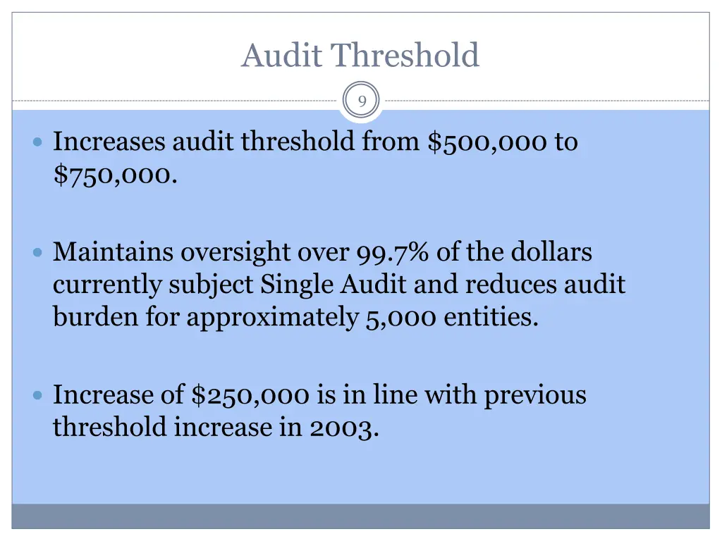 audit threshold