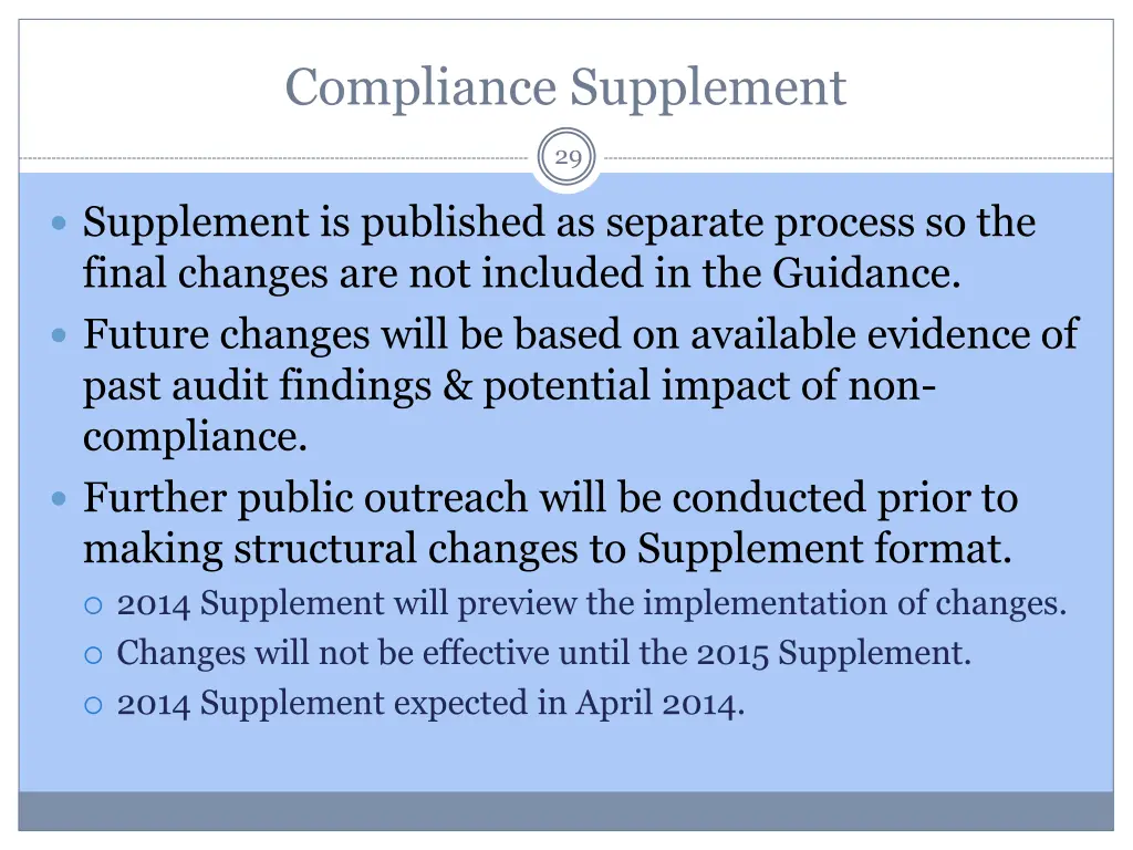 compliance supplement