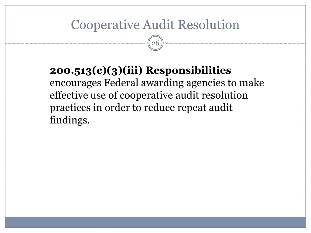 cooperative audit resolution