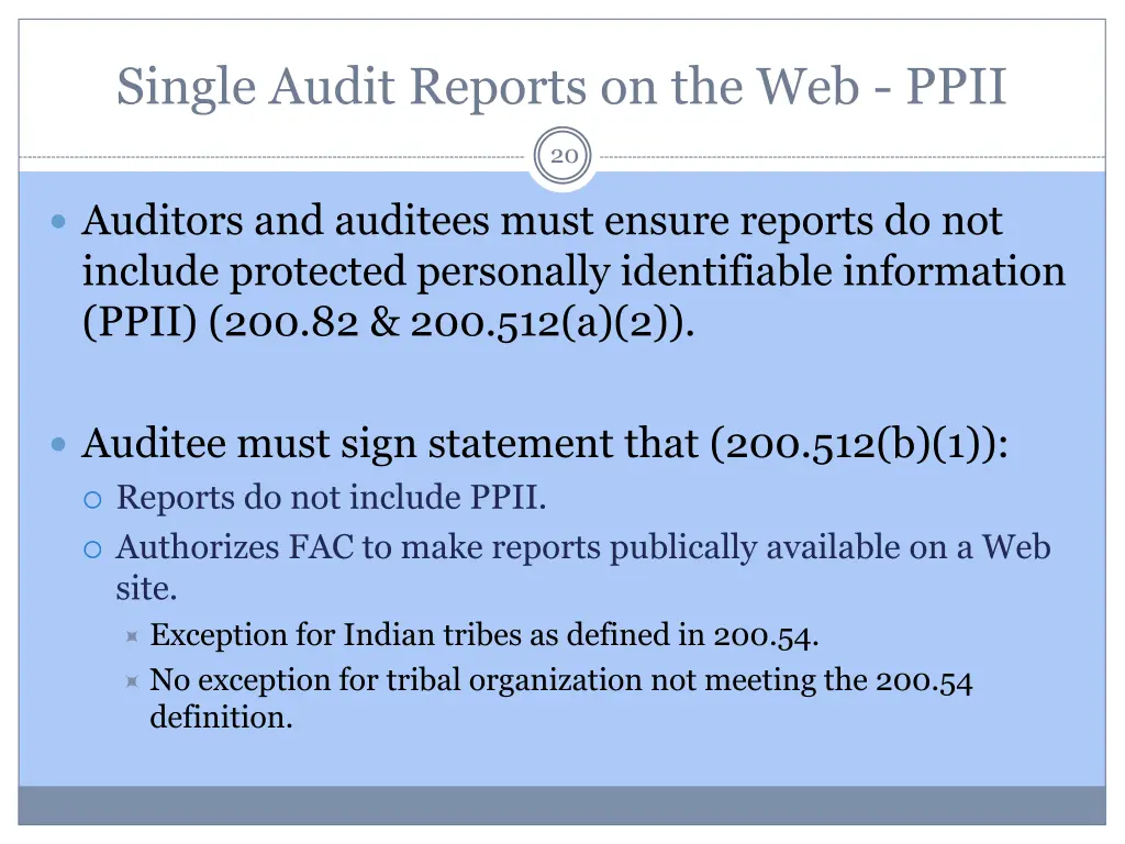 single audit reports on the web ppii