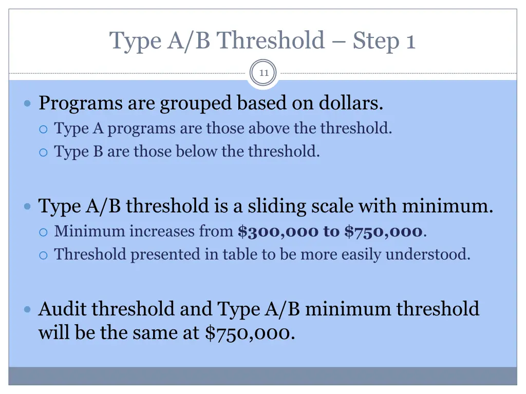 type a b threshold step 1