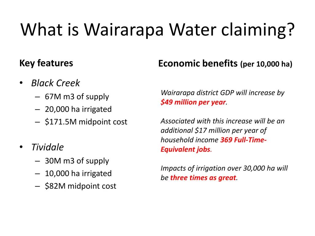 what is wairarapa water claiming