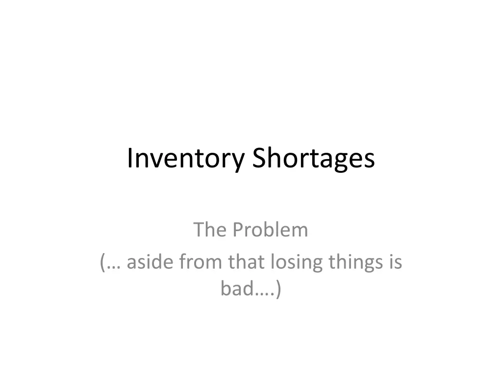 inventory shortages