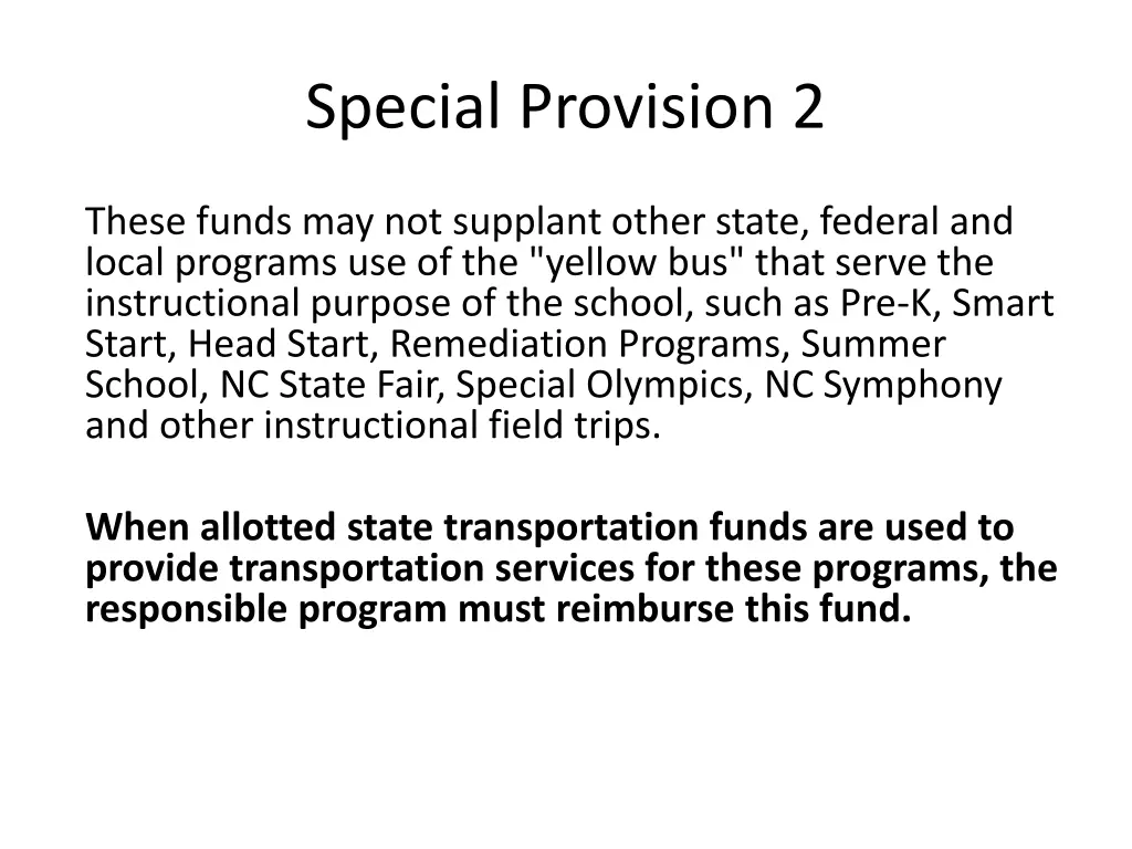 special provision 2