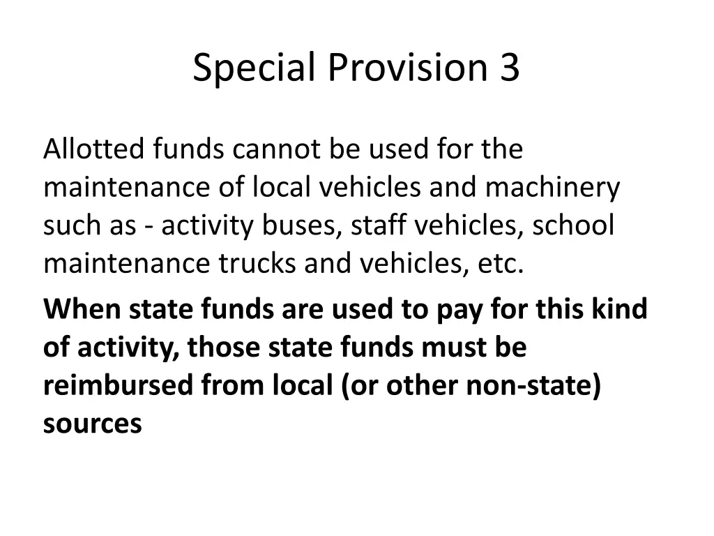 special provision 3