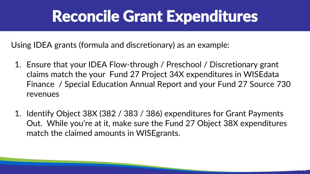 reconcile grant expenditures reconcile grant