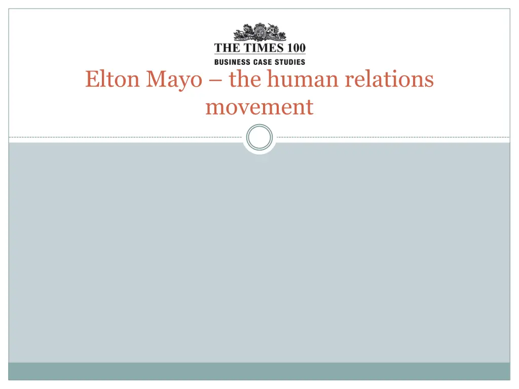 elton mayo the human relations movement