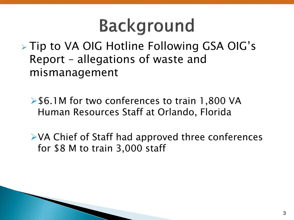 tip to va oig hotline following gsa oig s report