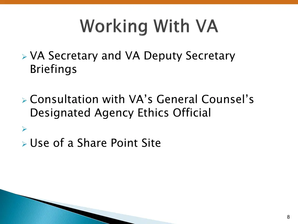 va secretary and va deputy secretary briefings