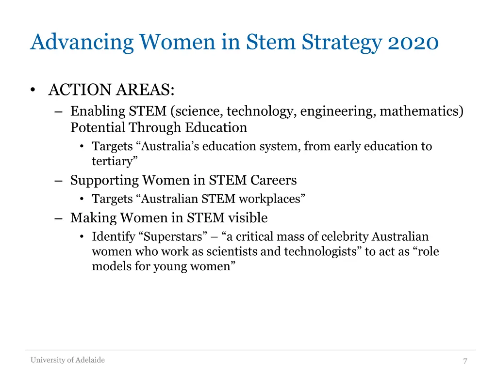 advancing women in stem strategy 2020