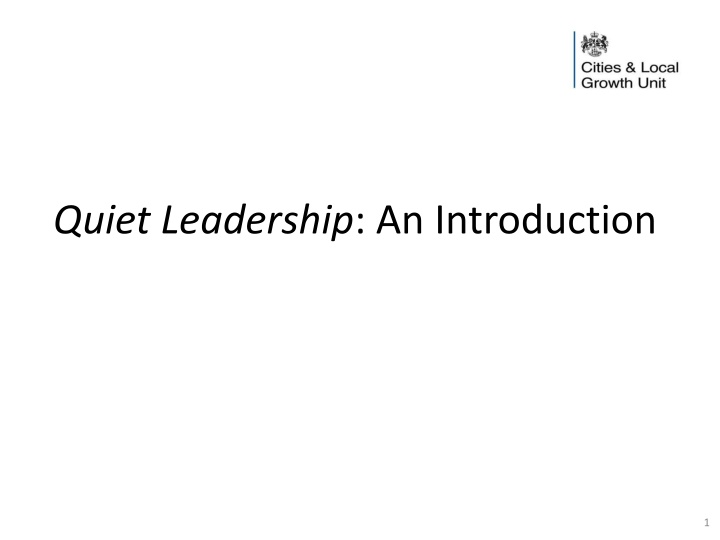 quiet leadership an introduction