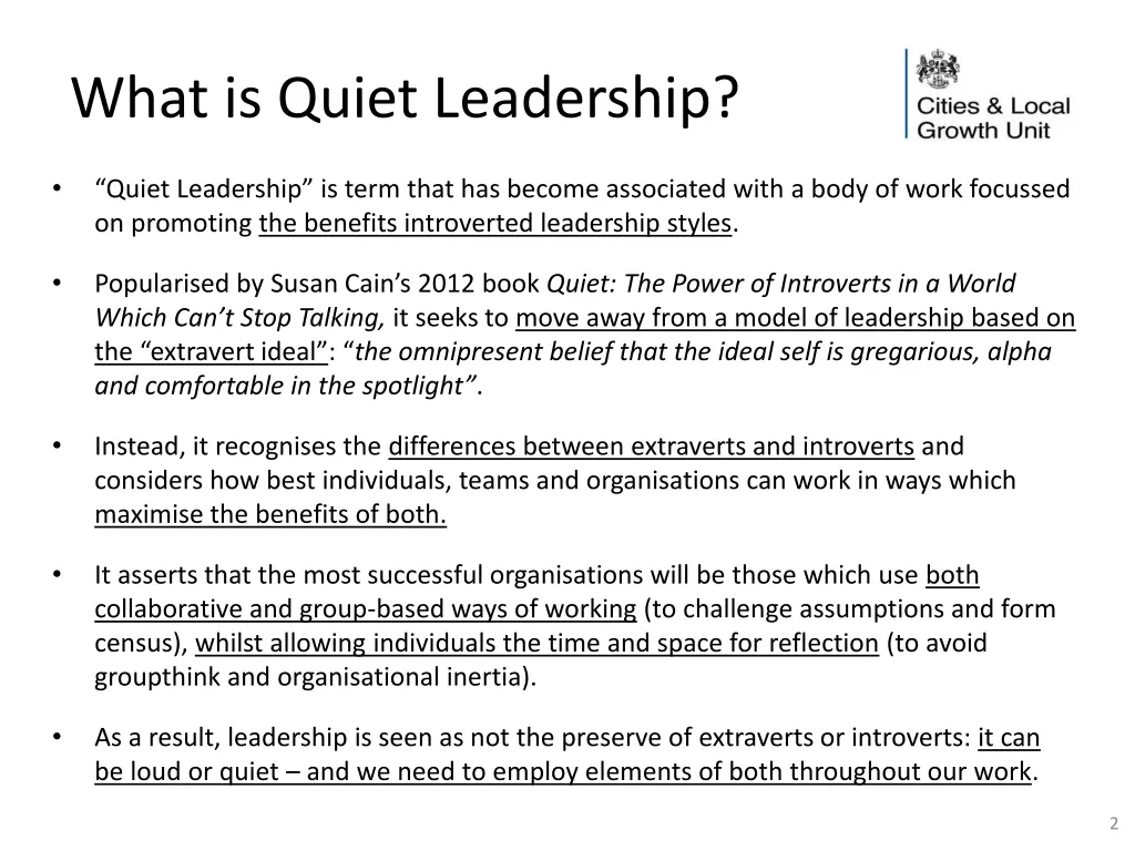 what is quiet leadership