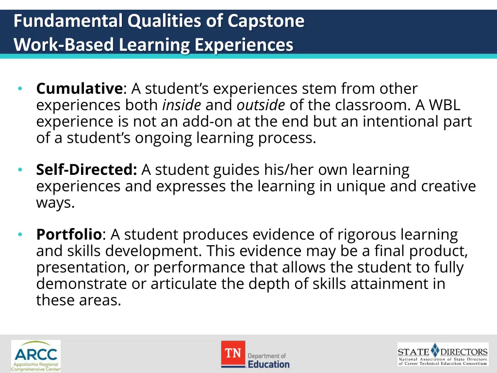 fundamental qualities of capstone work based