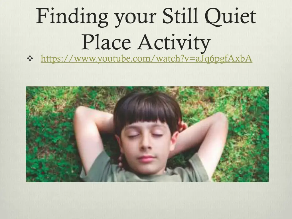 finding your still quiet place activity https