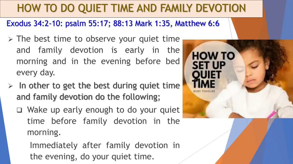 how to do quiet time and family devotion