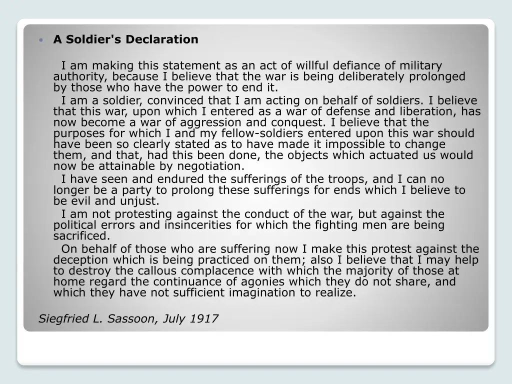 a soldier s declaration