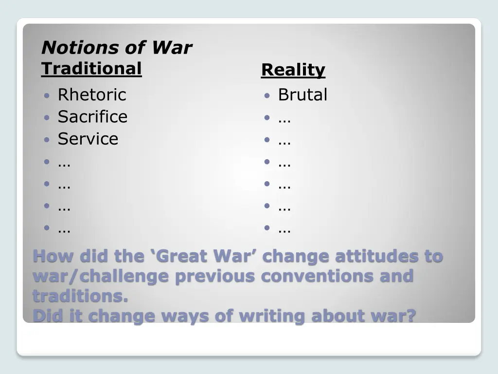 notions of war traditional rhetoric sacrifice