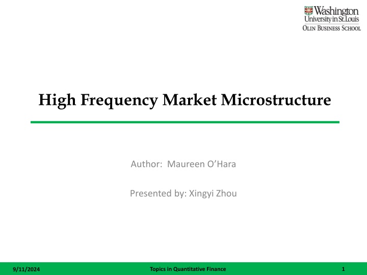 high frequency market microstructure