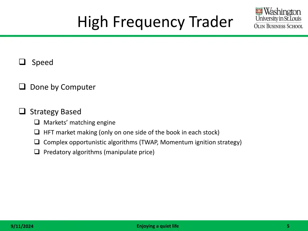 high frequency trader