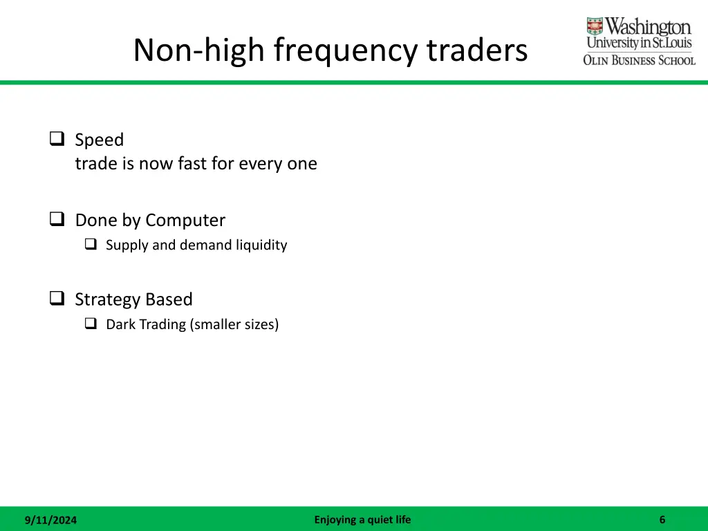 non high frequency traders