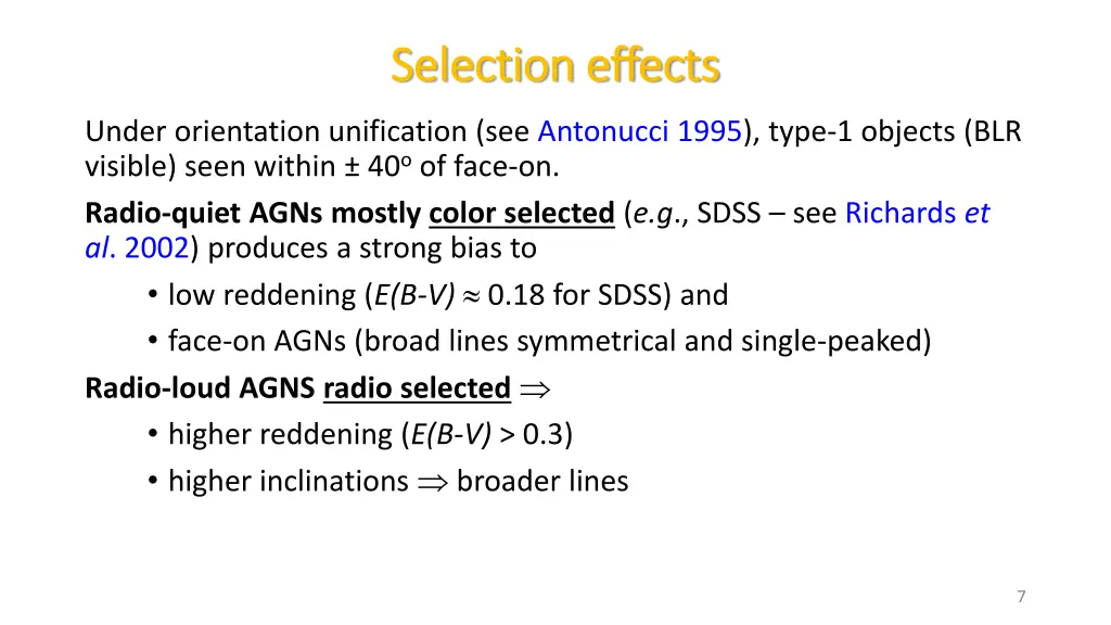 selection effects selection effects