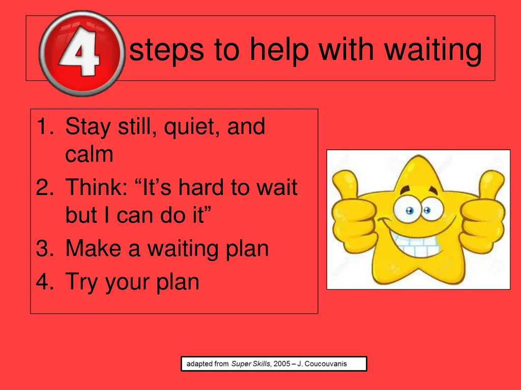 steps to help with waiting 1