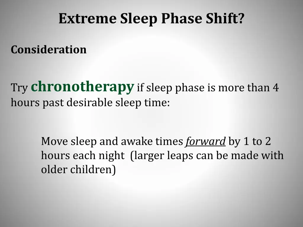 extreme sleep phase shift