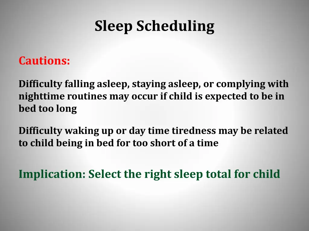 sleep scheduling