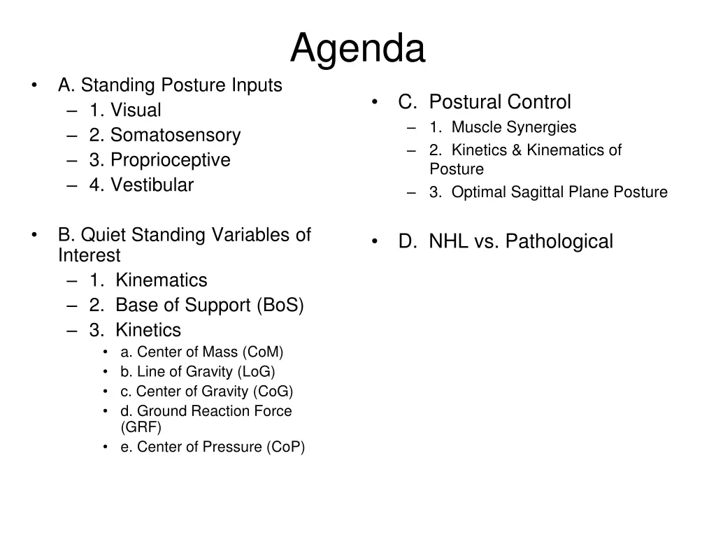 agenda