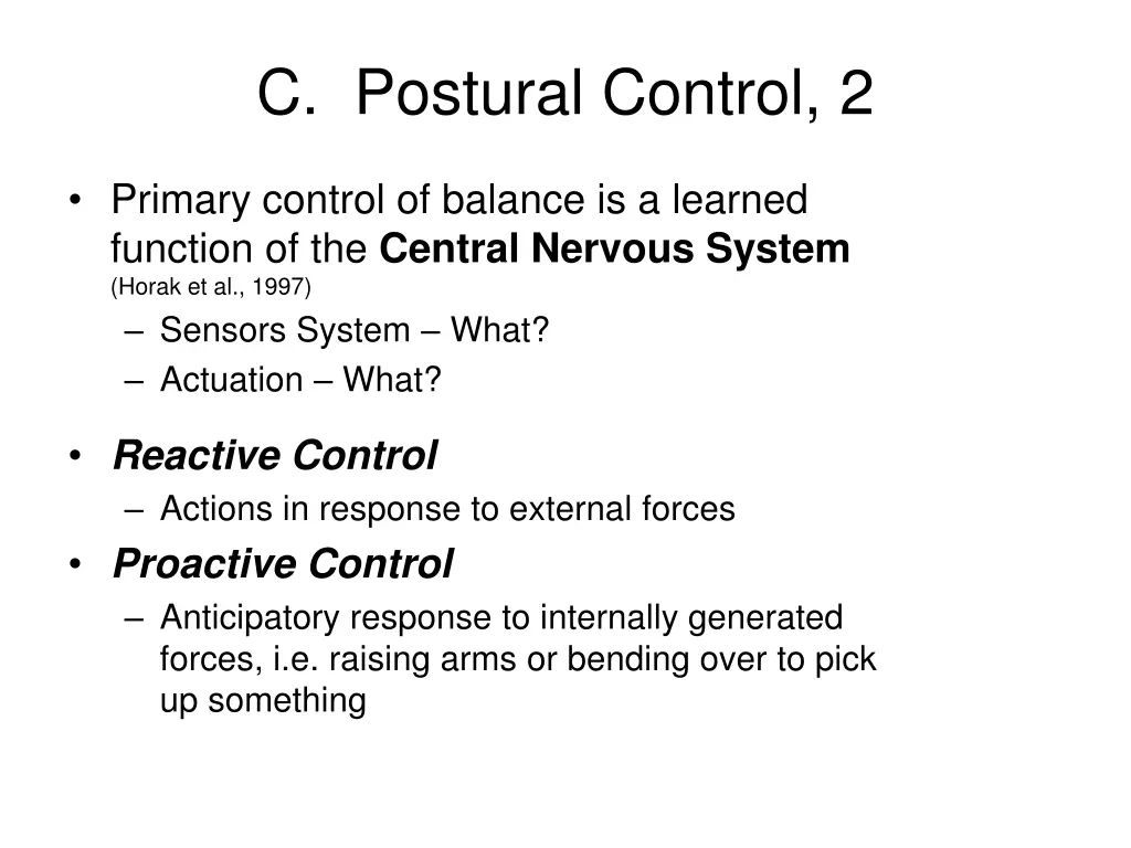 c postural control 2