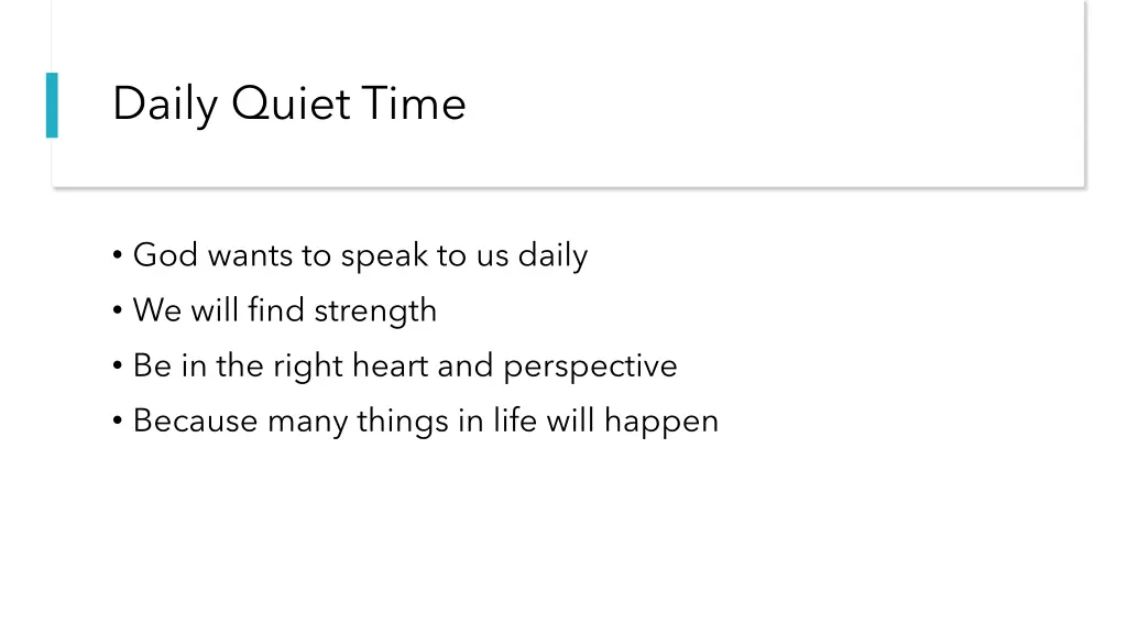 daily quiet time