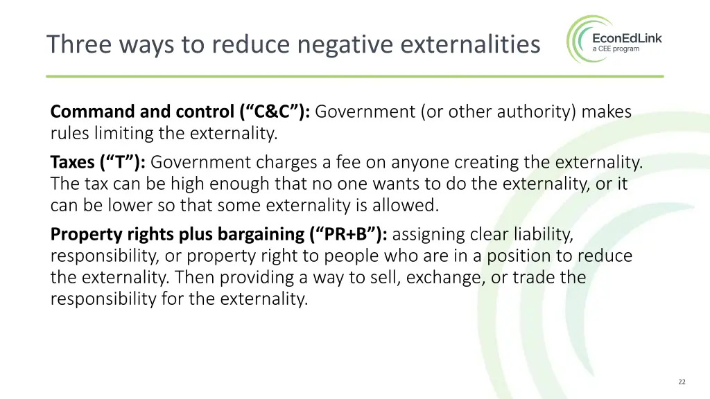 three ways to reduce negative externalities 3