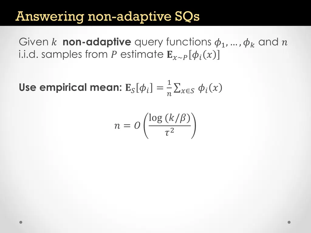 answering non adaptive sqs