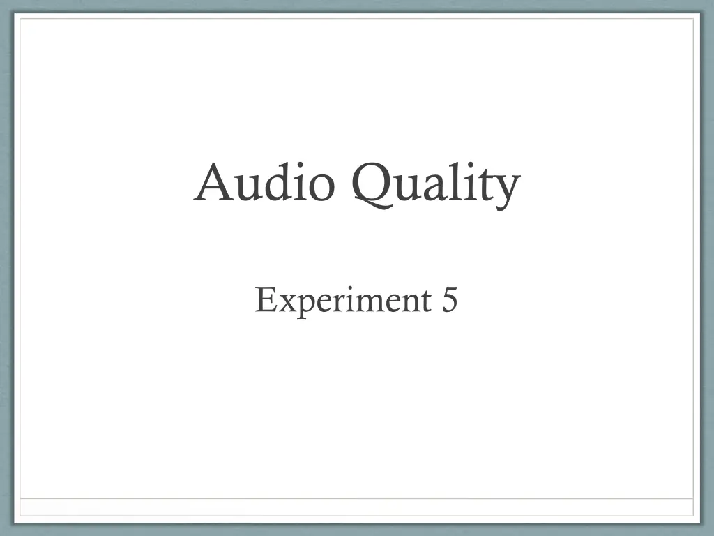 audio quality