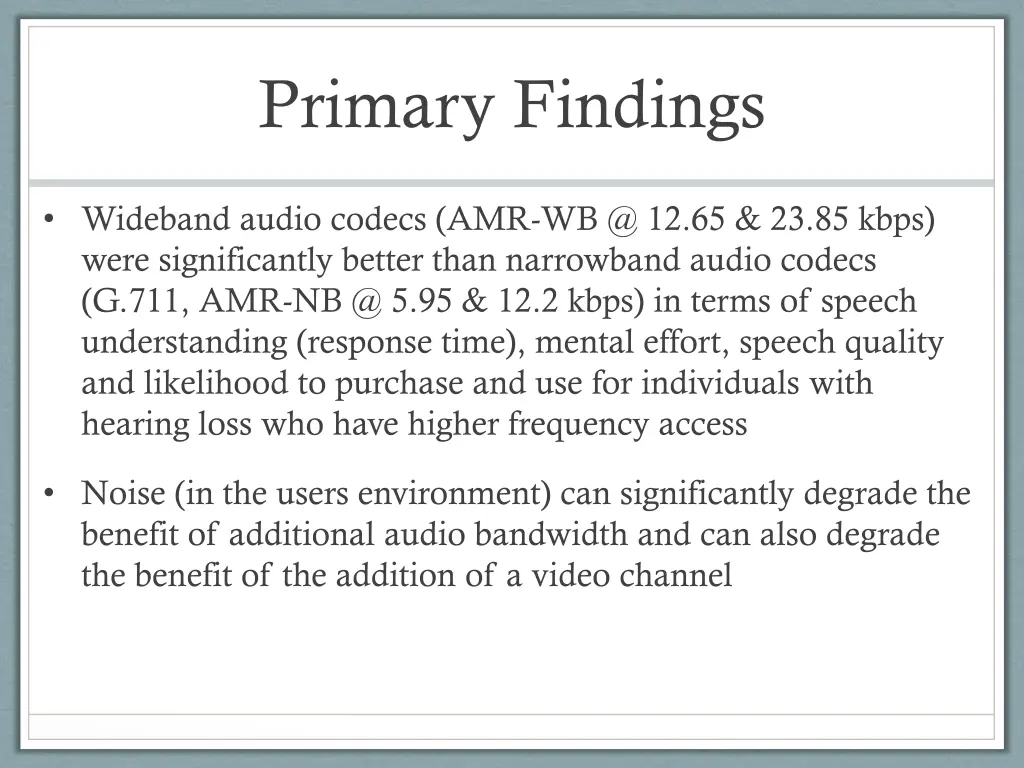 primary findings 1