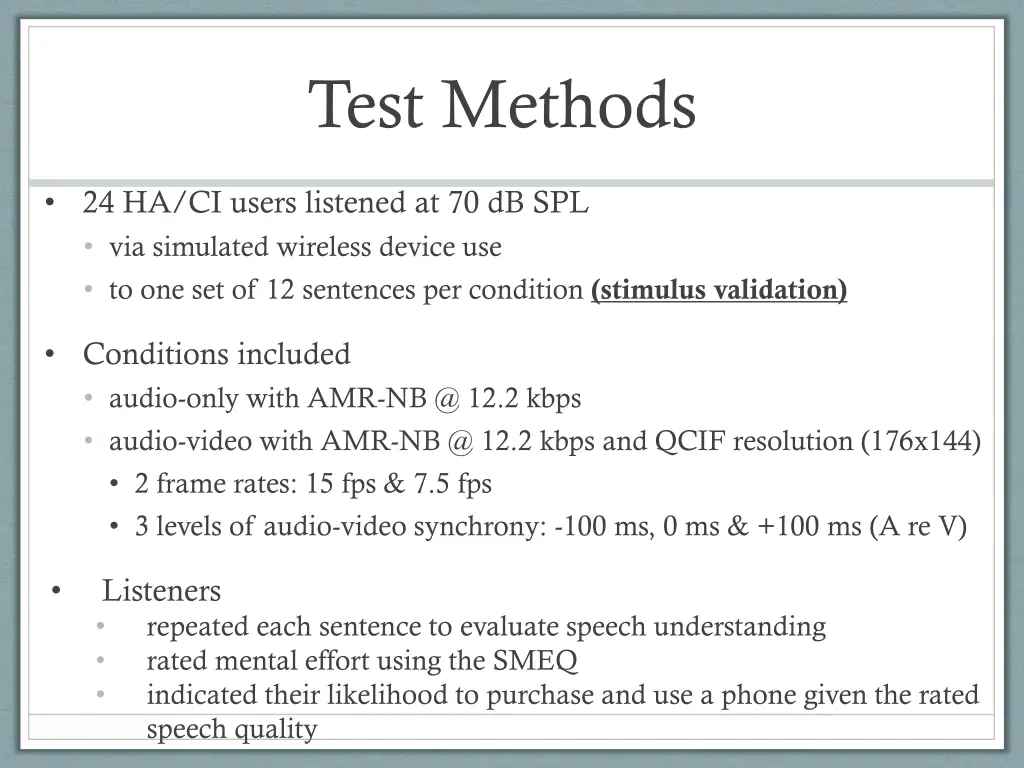 test methods