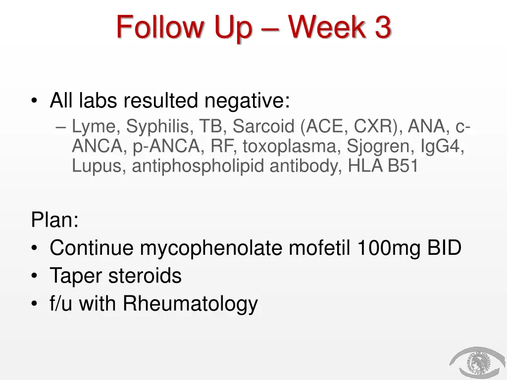 follow up week 3 1