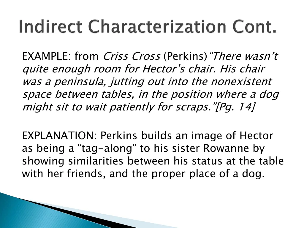 example from criss cross perkins there wasn