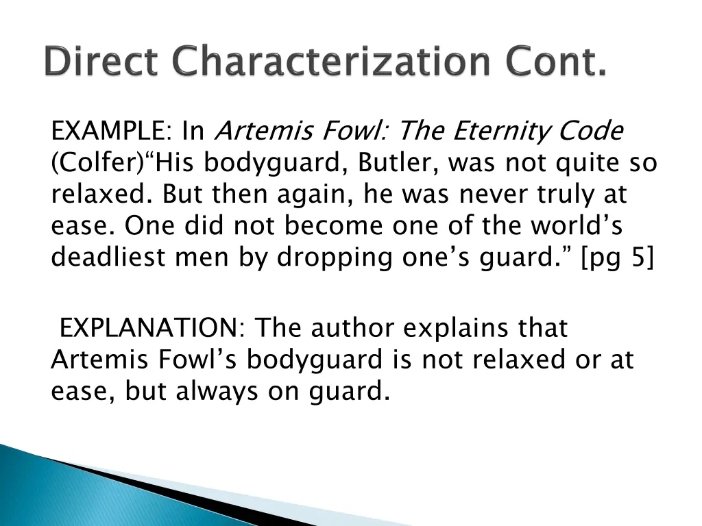 example in artemis fowl the eternity code colfer