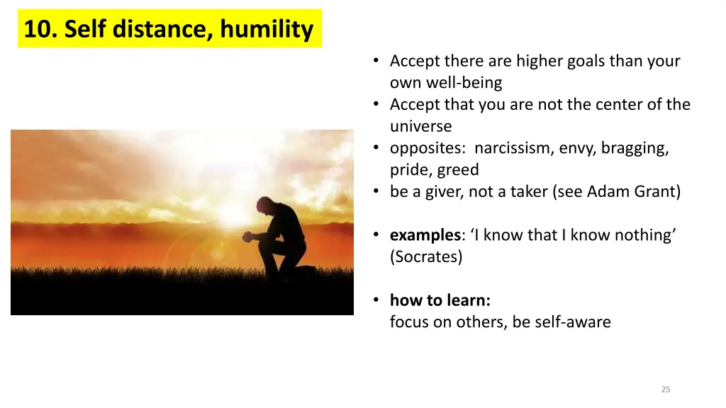 10 self distance humility