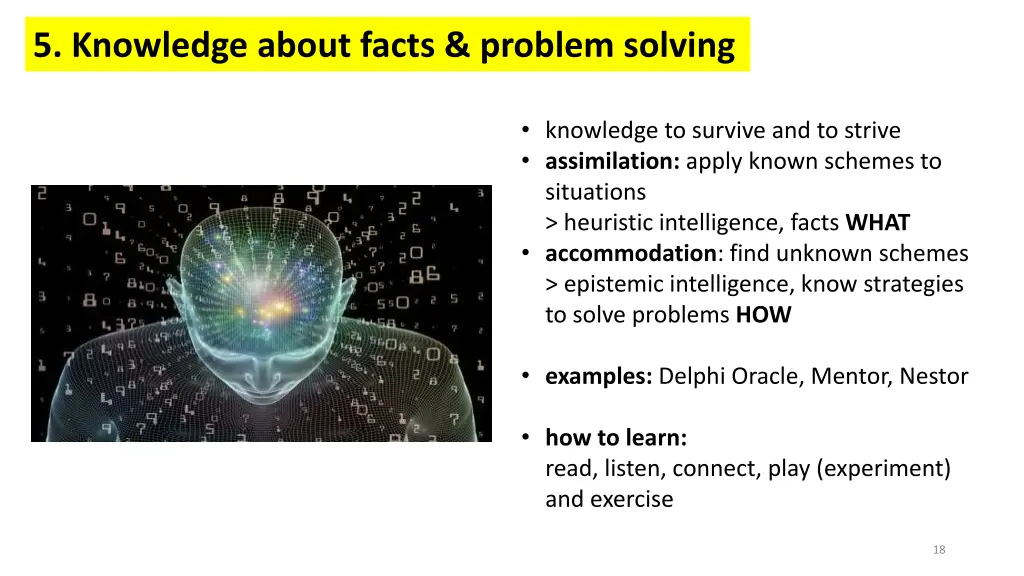 5 knowledge about facts problem solving