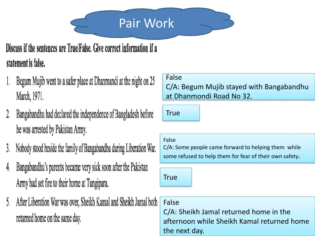 pair work