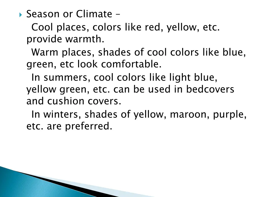 season or climate cool places colors like