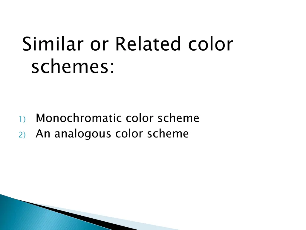 similar or related color schemes