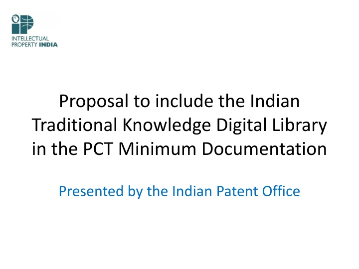 proposal to include the indian traditional