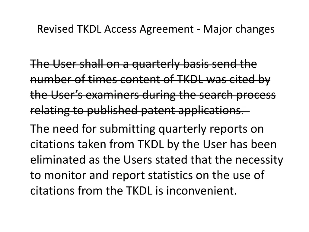 revised tkdl access agreement major changes 1