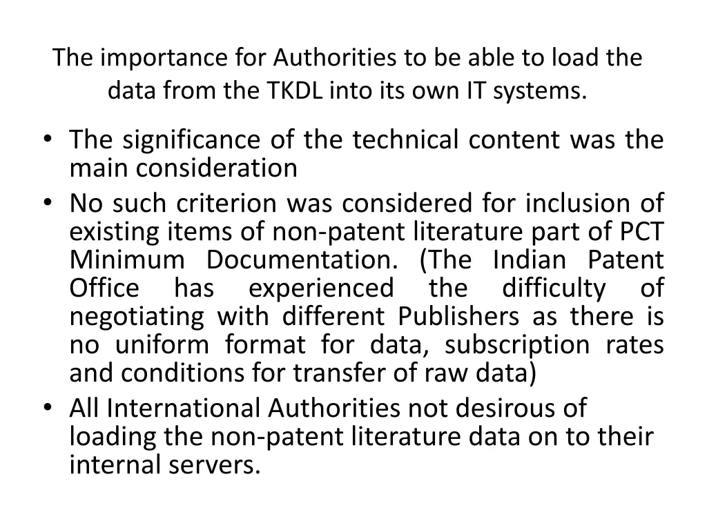 the importance for authorities to be able to load